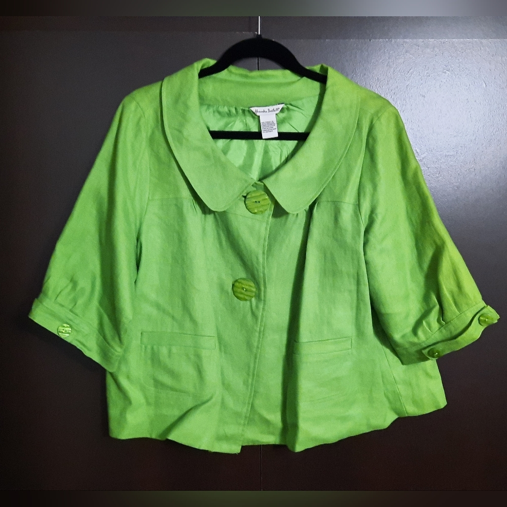 Alexandra Bartlett Linen Cropped Blazer Jacket